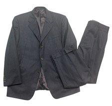 Hickey Freeman 44S 36x28 Charcoal Tan Stripe ...