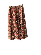 Bechamel Vintage Floral A-Line Skirt 100 Cotton Sz 12
