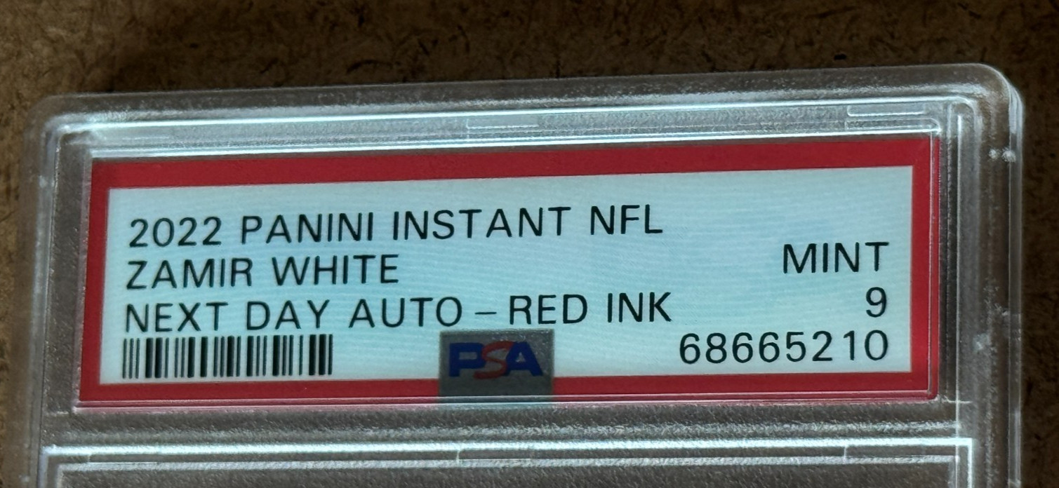 2022 Panini ZAMIR WHITE Raiders Nation INSCRIBED on Card AUTO Signed # 1/1 PSA 9 view 12
