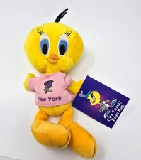 Tweety Bird Plush Bean Bag - City New York Purple Flower NWT Warner Bros 1999 7"