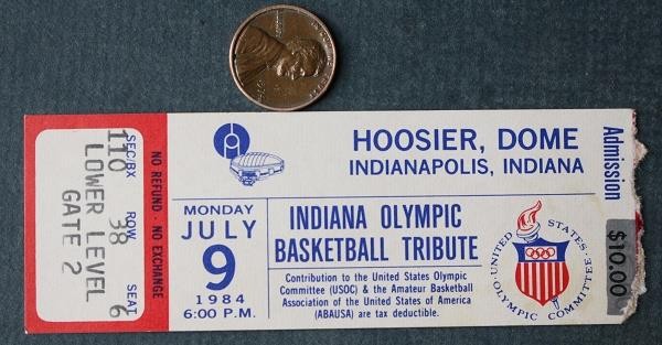 1984 Indianapolis Indiana Michael Jordan Team USA Hoosier Dome Olympic Ticket +