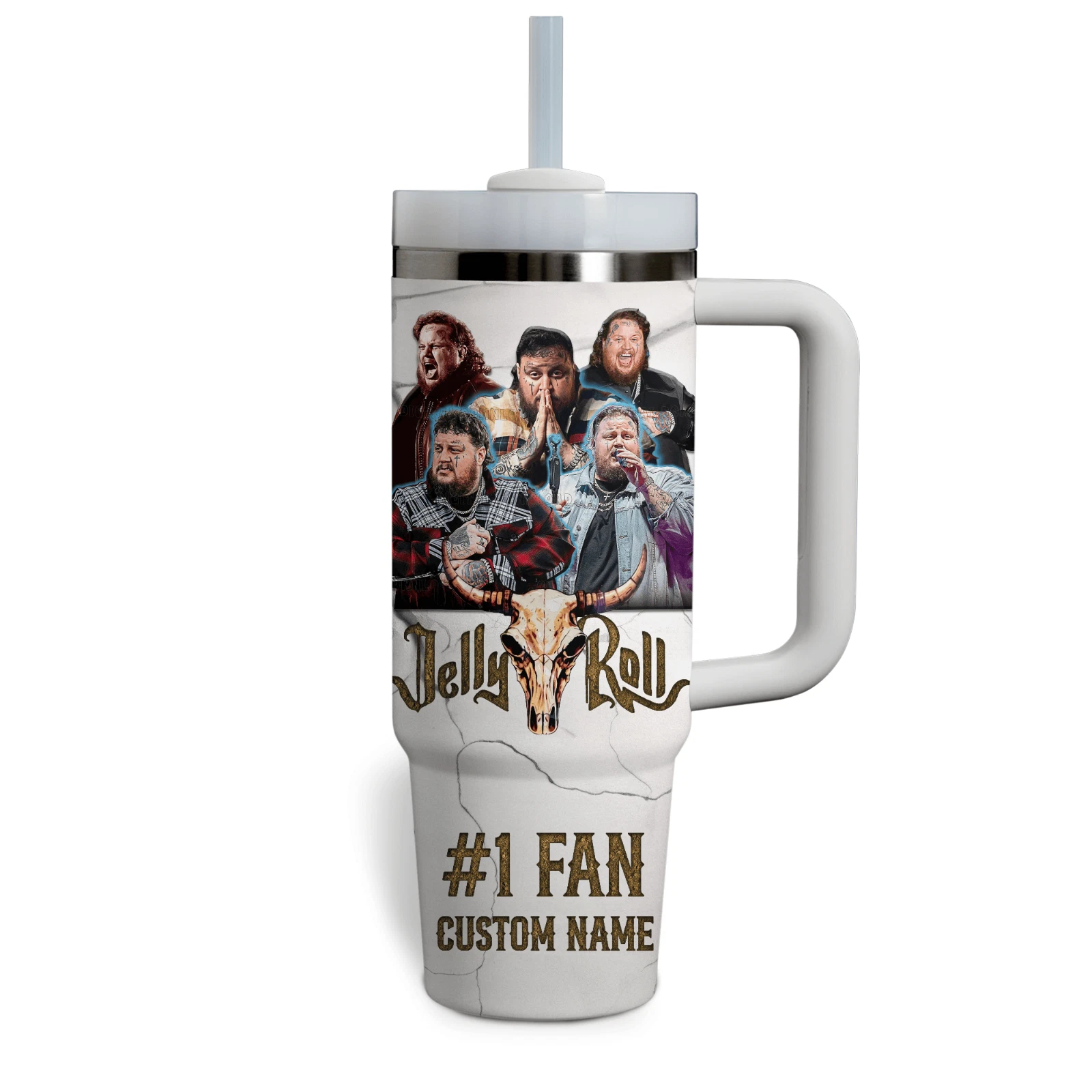 Jelly Roll Music Custom Cup 40 oz 30 oz Tumbler With Handle