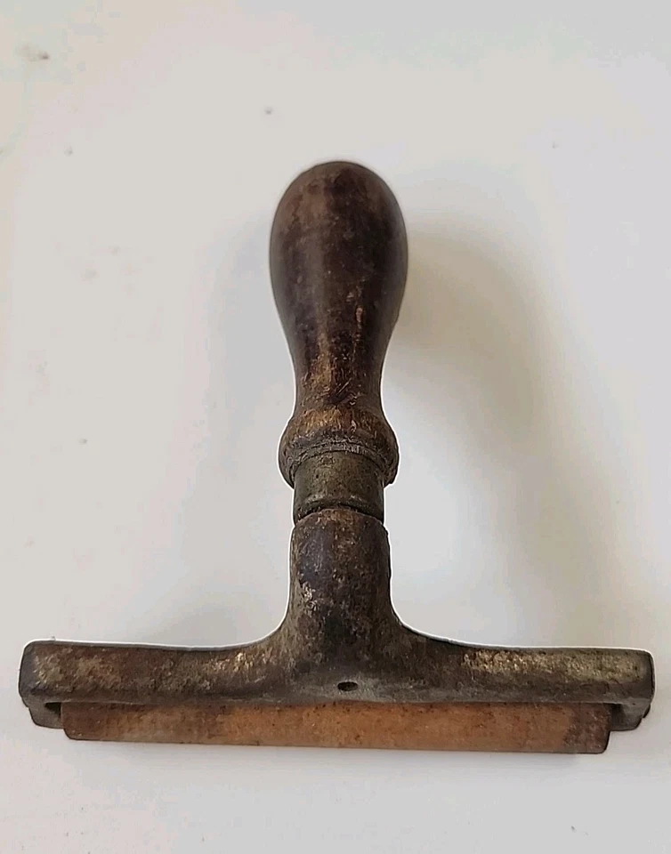 Antique G.Gennert New York Ink Bookbinding Roller Brass Wood Cast Iron - Image 4 of 4