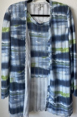St John Sport by Marie Gray Long Wool Blend Cardigan with Matching Shell Small