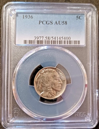 1936 5C Buffalo Nickel PCGS AU58