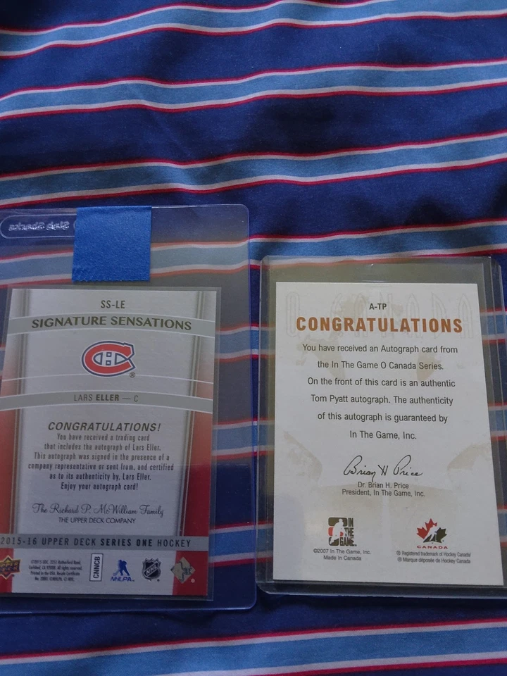 LARS ELLER/TOM PYATT AUTOGRAPHES..2 CARD DEAL - Image 2 of 2