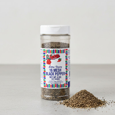 Bolner's Fiesta Coarse Ground Black Pepper 8 oz Extra Fancy 16-Mesh Texas Spice