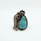 Vintage Randall Endito Navajo Sterling Silver & Turquoise Ring Size 7.5