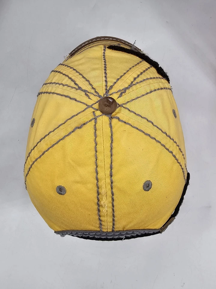 True Religion Hat Cap Strap Yellow  Logo Spell Out Distresed Baseball RARE - Image 3 of 4