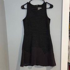 Anthropologie Dolan Charcoal and Black Mini Dress Retro Old Money Minimalist