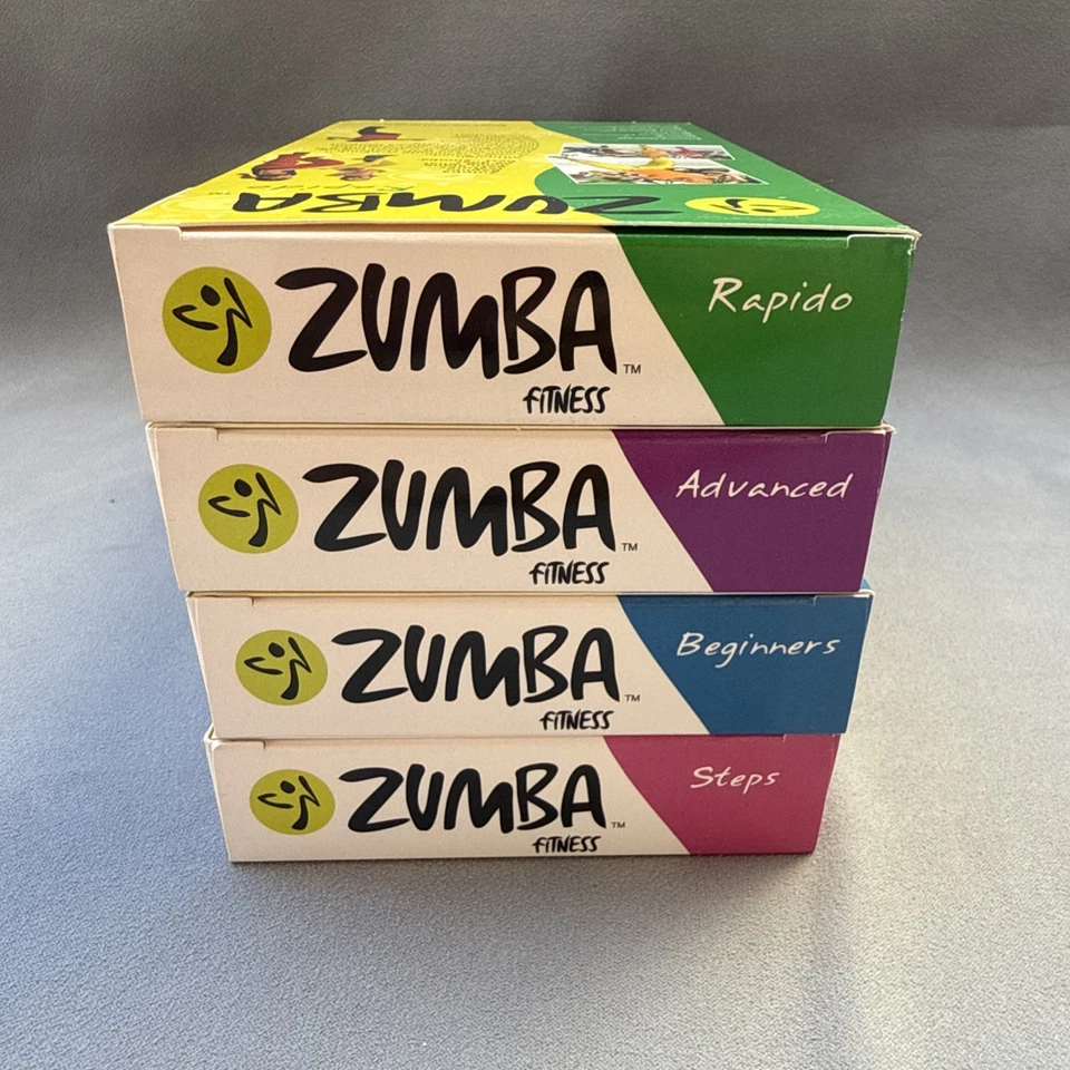 Zumba 4-Tape VHS Set: Steps, Beginners, Advanced, Buns Thighs Abs Vintage 2002 - Image 3 of 4
