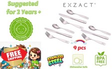 Exzact 9pc Kids Silverware Toddler Utensils Dog Cat Bunny