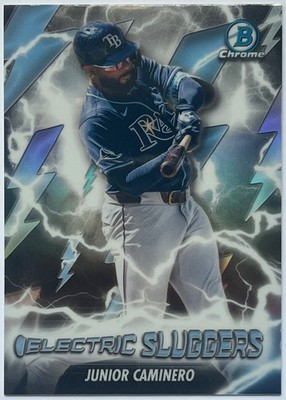Junior Caminero 2026 Topps Chrome Bowman Electric Sluggers Rays Baseball #ES-4