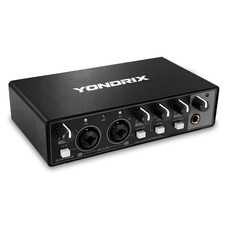 2x2 USB Audio Interface, 24-Bit 192kHz Recording Card, Phantom Power, XLR Line
