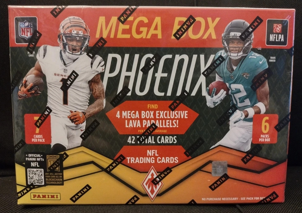 2025 Panini Phoenix Football NFL Trading Cards Mega Box - 4 Lava