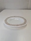 Pyrex 77-U  Saucer Only (for Gravy Bowl) White w Brown Flowers 7"x6" Corning NY