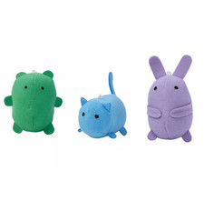 IKEA GREJSIMOJS Stofftier, 3er Set, Katze Hase Bär Mehrfarbig Neue Kollektion
