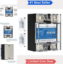 Solid State Relay SSR-40AA 40A AC to AC 70-250VAC Input 24-480VAC Output Panel