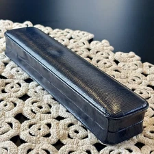 Vintage NAVY BLUE Single Bracelet Watch Box Gift Presentation Box Faux Leather