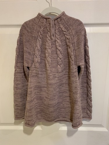 TAHARI Girl’s Pullover Sweater Light Purple W/Gold Specks Sz. US 6X Rope Design - Picture 2 of 8