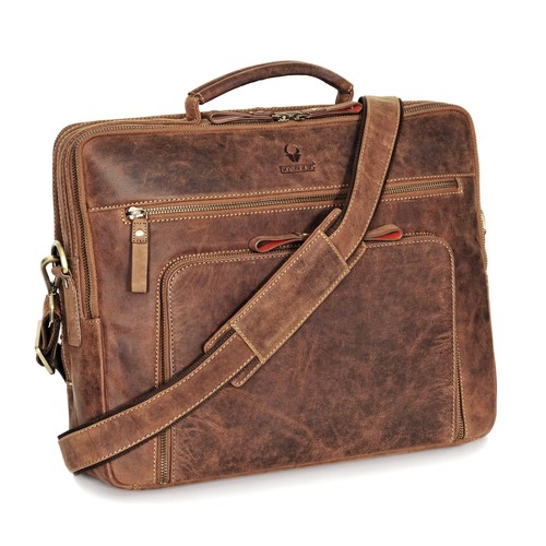 Laptop Bag San Francisco 17 Inch I Handcrafted Leather Shoulder Bag For Notebook