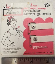 Vintage New Old Stock NOS Primstyle Woolworth Bra Shoulder Strap Pin Snap Guards