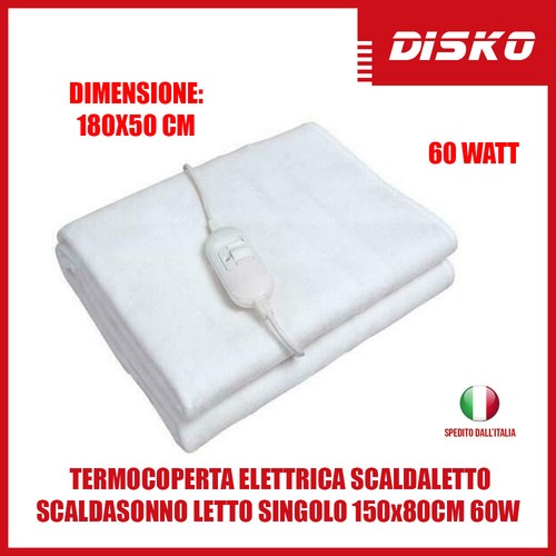 Coperta Elettrica Scaldaletto 150x80 Cm 60W - 3 Temperature, Lavabile, Cavo 2m, Per Letto, Divano, Dolori Muscolari
