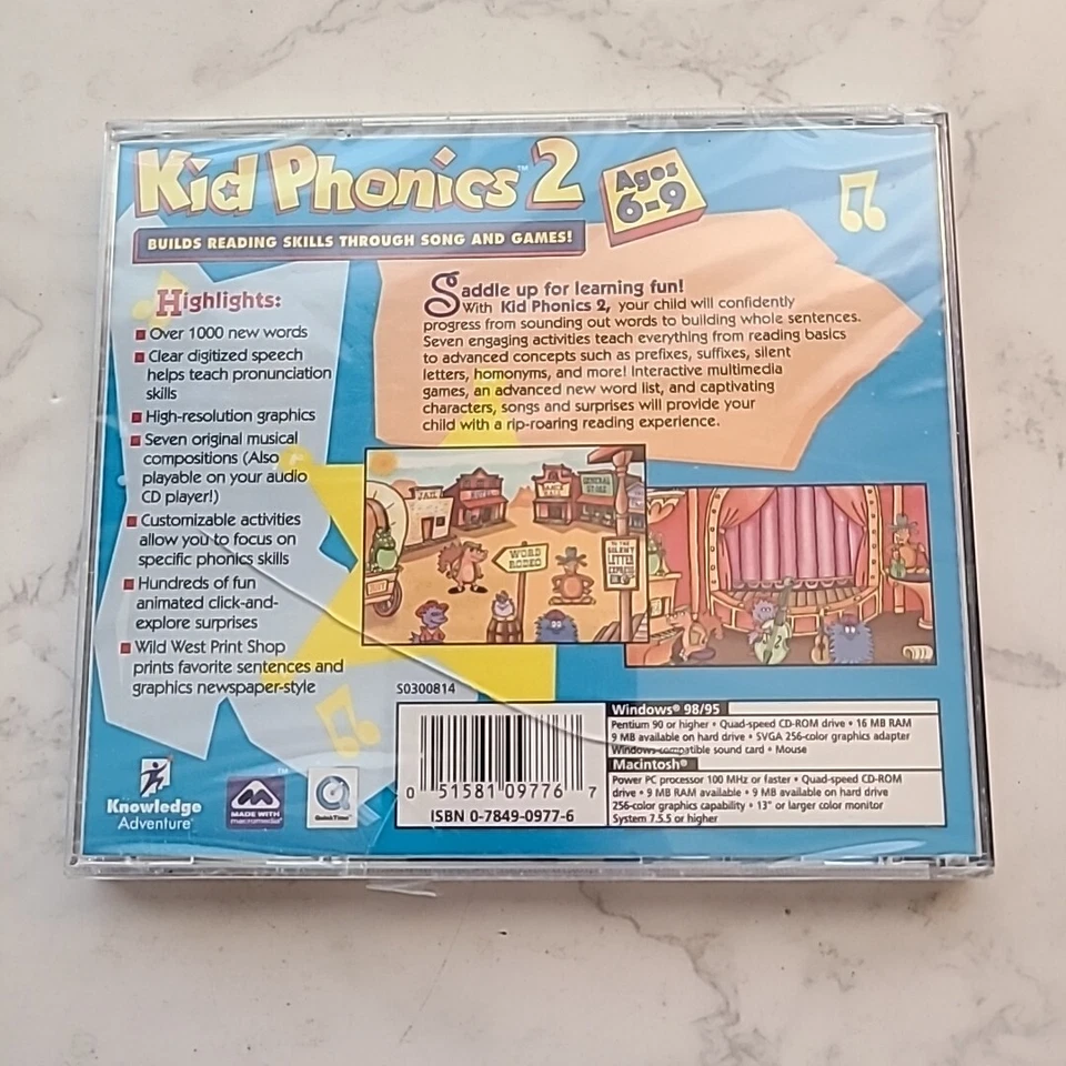 Kid Phonics 2 Ages 6-9 Builds Reading Skills Through songs and games NEW CD-ROM - Image 2 of 4