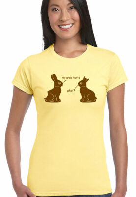 Mein Arsch tut weh - Damen lustiges Ostern T-Shirt Schokolade Hase Kaninchen Ei Urlaub