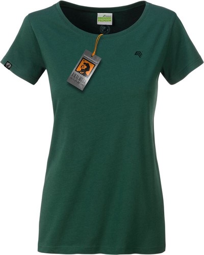 JAN 8007 Damen Bio Baumwolle Basic Girlie T-Shirt Dunkel Grün COMPANIEER Frauen  - Bild 1 von 5