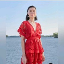 Small Farm Rio Red Lace Minidress