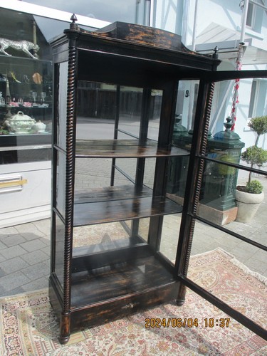 Spät Biedermeier Vitrine um 1845 aus Mainz, geschwärzt - Bild 10 von 13