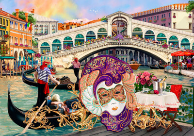 Wooden City Puzzle en Bois, Venise Mardi Gras Venice 600 Pièces, Scie Sauteuse