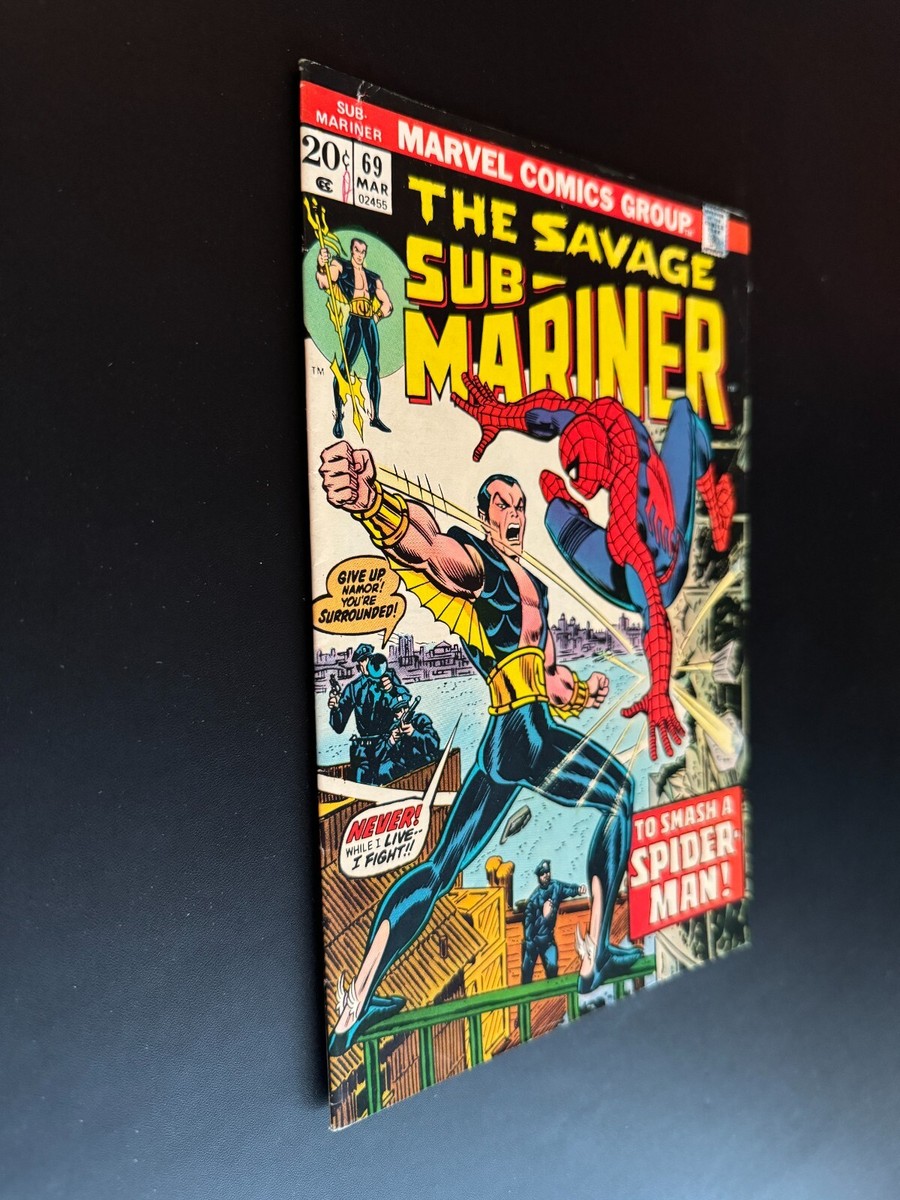 アメコミ Sub mariner 69 スパイダーマン CGC 1974年　レア Sub-Mariner #69 - Spider-Man Appearance (Marvel, 1974) Fine | eBay