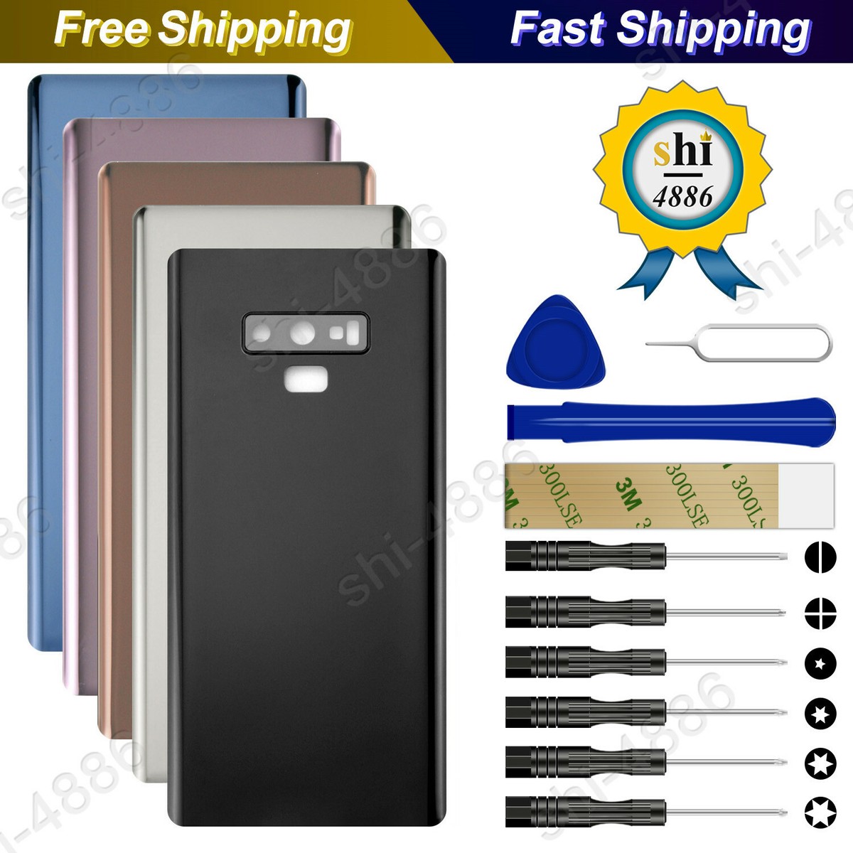 For Samsung Galaxy Note N960 Back Glass Battery Cover Rear Door With Tool