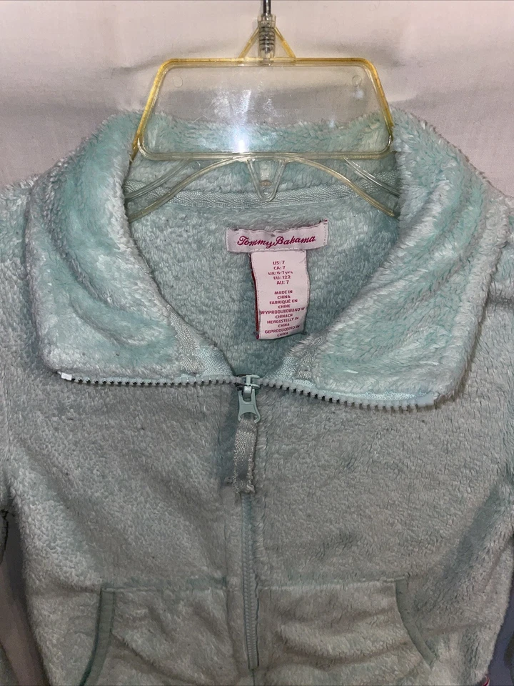 Tommy Bahama Fleece Jacket Girls Size 6-7 Years Mint Green Outdoors School - Image 3 of 4
