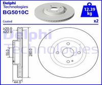 Delphi 2X Bremsscheibe Vorne Ø280 Mm BelüFtet FüR Mazda MX-5 IV ND 2.0 Fiat 124