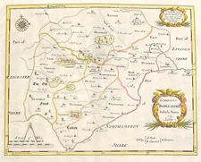 map Rutlandahire by Robert Morden Original on laid paper hand color 1772