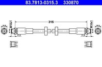 ATE Bremsschlauch Hinten Audi 83.7813-0315.3