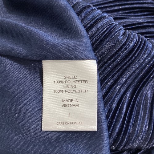 New York & Company Dress Women's L Blue Pleated Slinky Silky Party Cocktail NEW - Picture 13 of 13
