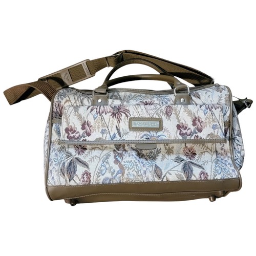 VTG Jordache Floral Tapestry Satchel Tote Weekend Travel Bag NWT - 第 1/10 張圖片