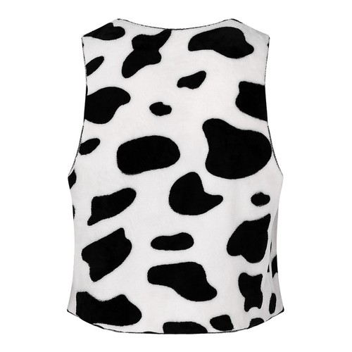 Costume cosplay uomo mucca stampa gilet flanella aperto davanti cardigan top - Foto 9 di 27