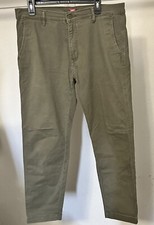 Levi's Mens 34 x 30 Light Green XX Chino Standard Taper Pants Stretch Zip Pocket