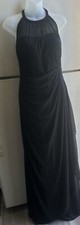 Elegant Davids Bridal Black Lace Evening Gown Halter Top Open /Back Zip Sz 6