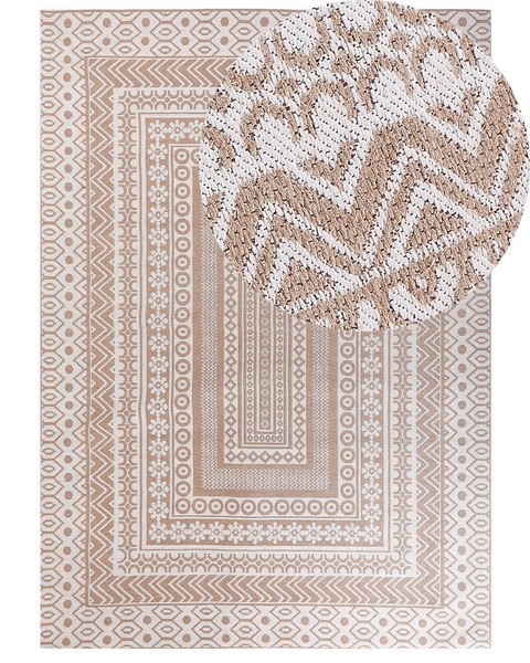 Teppich Jute Beige / Weiß 160 X 230 Cm Rechteckig Geometrisches Muster Baglar-image