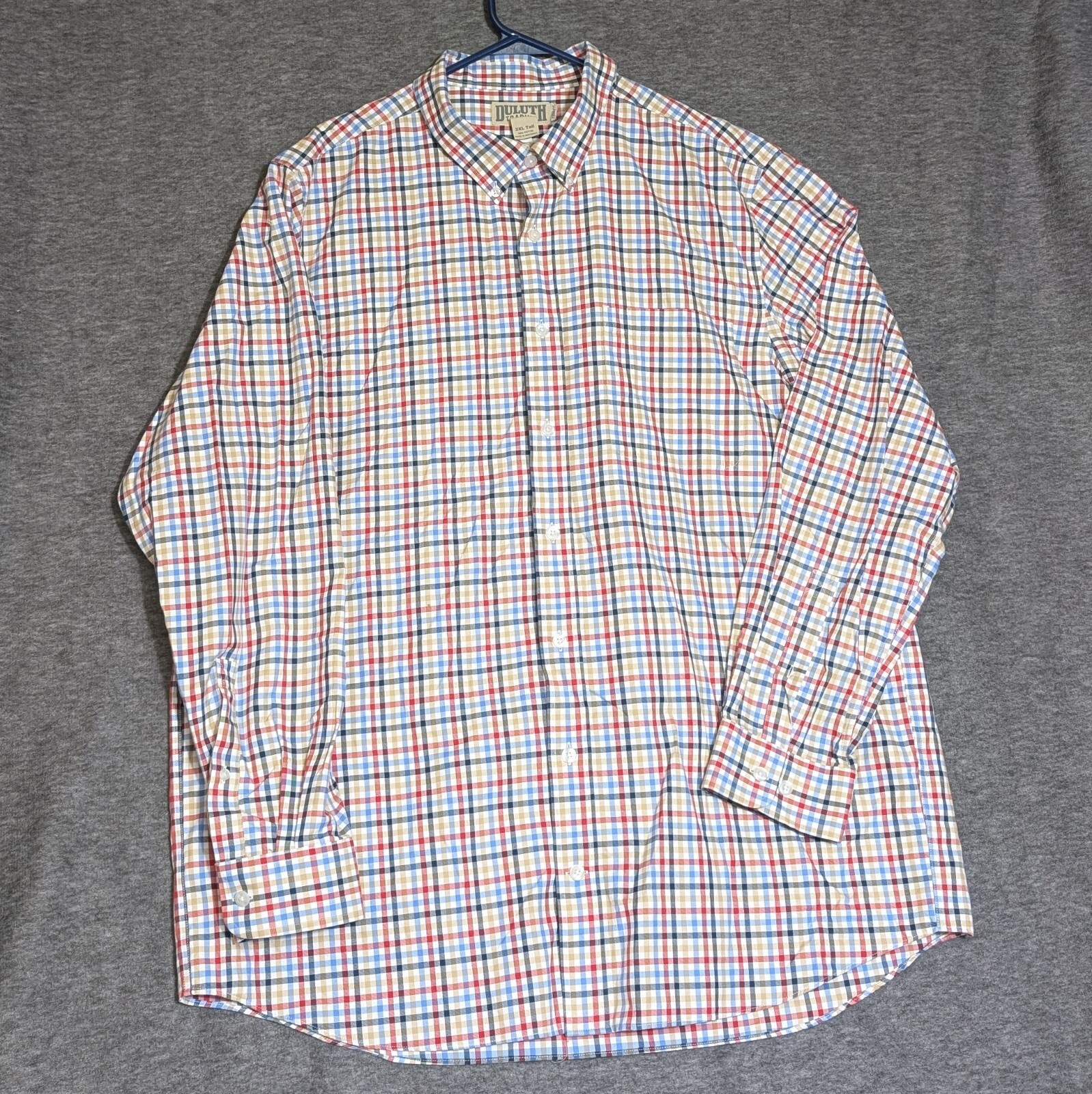 Duluth Trading Shirt Sz 2XL Tall Trim Fit Plaid Grunge Outdoor Gorpcore