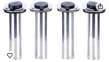 Amarine Made 4 Pack of Stainless Steel Flush Mount Rod Holders with Rubber Ca...