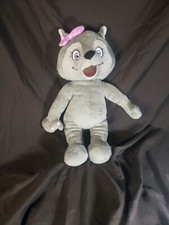 Great Wolf Lodge Violet Plush Doll Gray Grey with Pink Bow Purple Eyes Fiesta