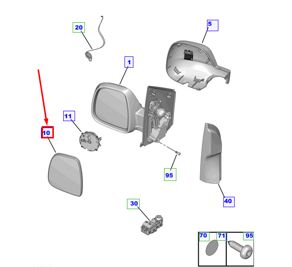 Rétroviseur Gauche Chauffant Pour Toyota Proace (depuis 2016) - Neuf Repiauto