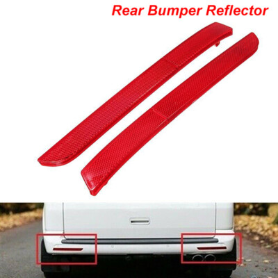 Pair Rear Bumper Reflector Red Lens For VW T5 Transporter Caravelle 2012-2016
